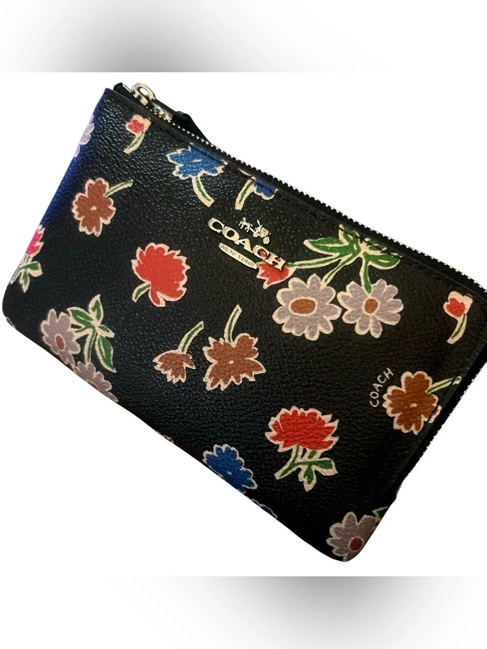 Coach Double Corner Zip Wristlet, In Floral